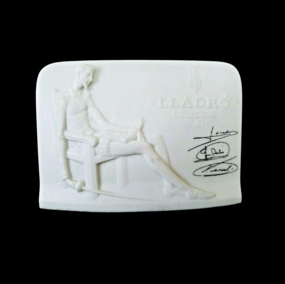 Lladro Collectors Society Don Quixote Porcelain Bisque Plaque Shellback Signed